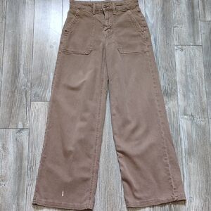 5/$25 American Eagle Brown Super Hi Rise Wide-Leg Pants 000